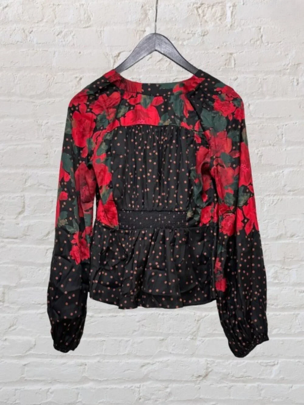 ✨ NWT Free People Run Free Floral Tie Front Blouse – Size Small ✨